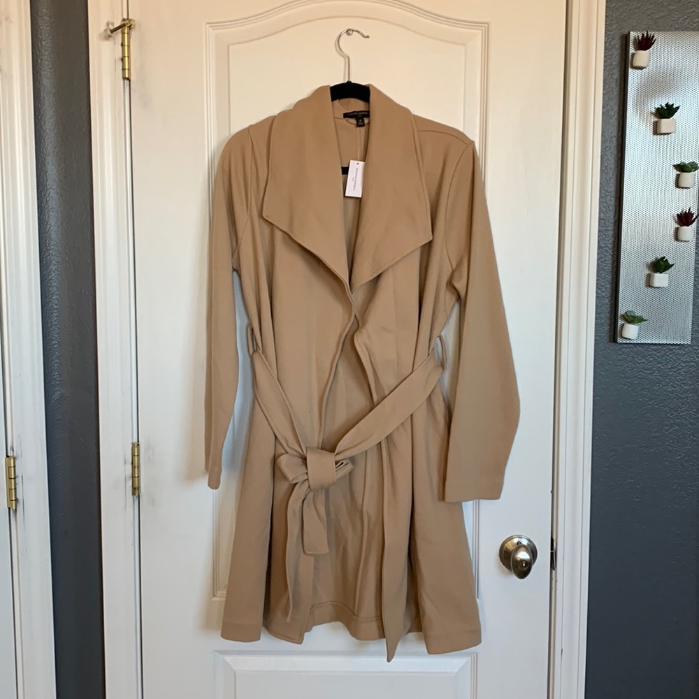 NWT Banana Republic long wrap jacket in tan/camel